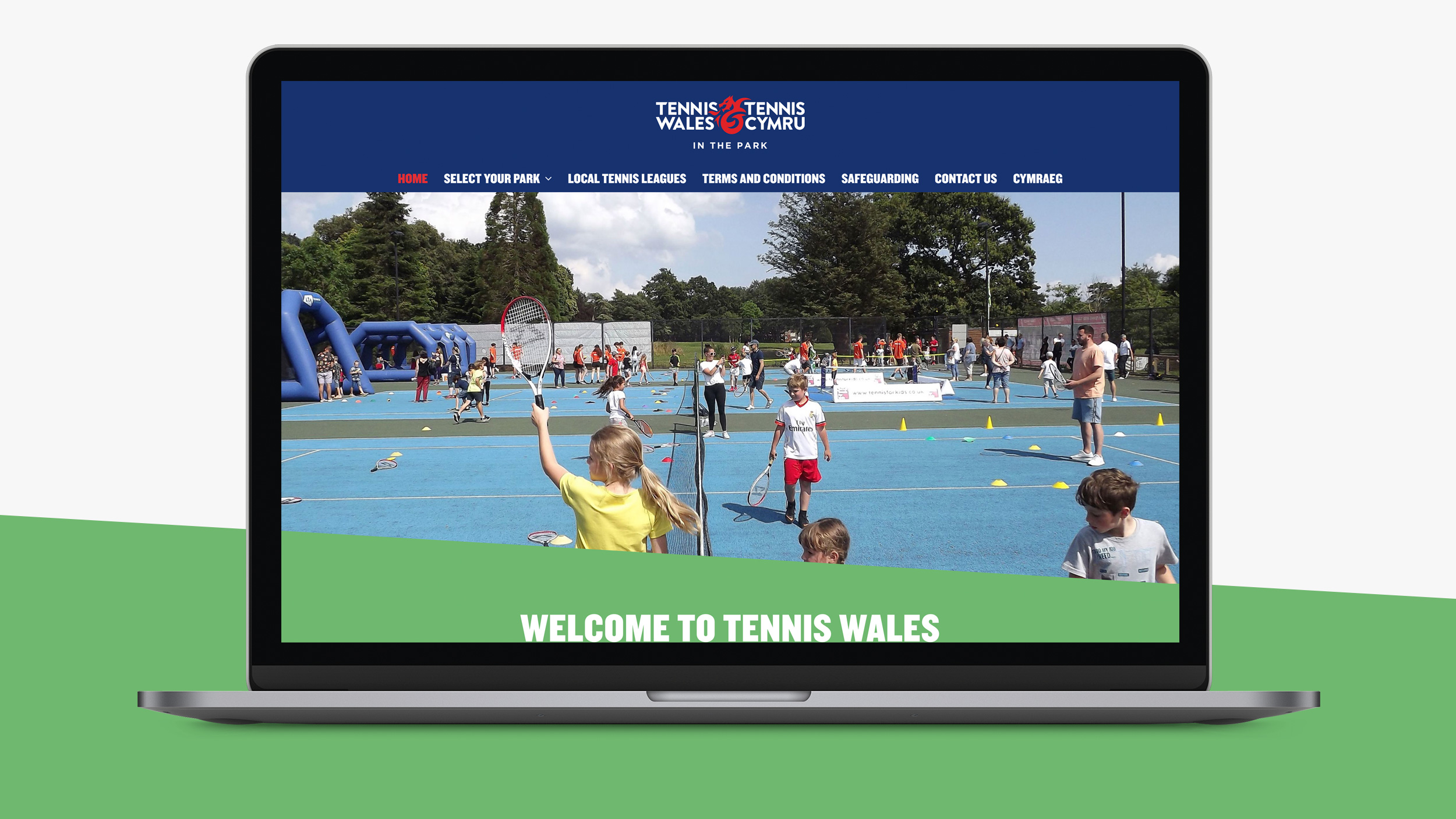 Tennis Wales in the Park Website Homepage