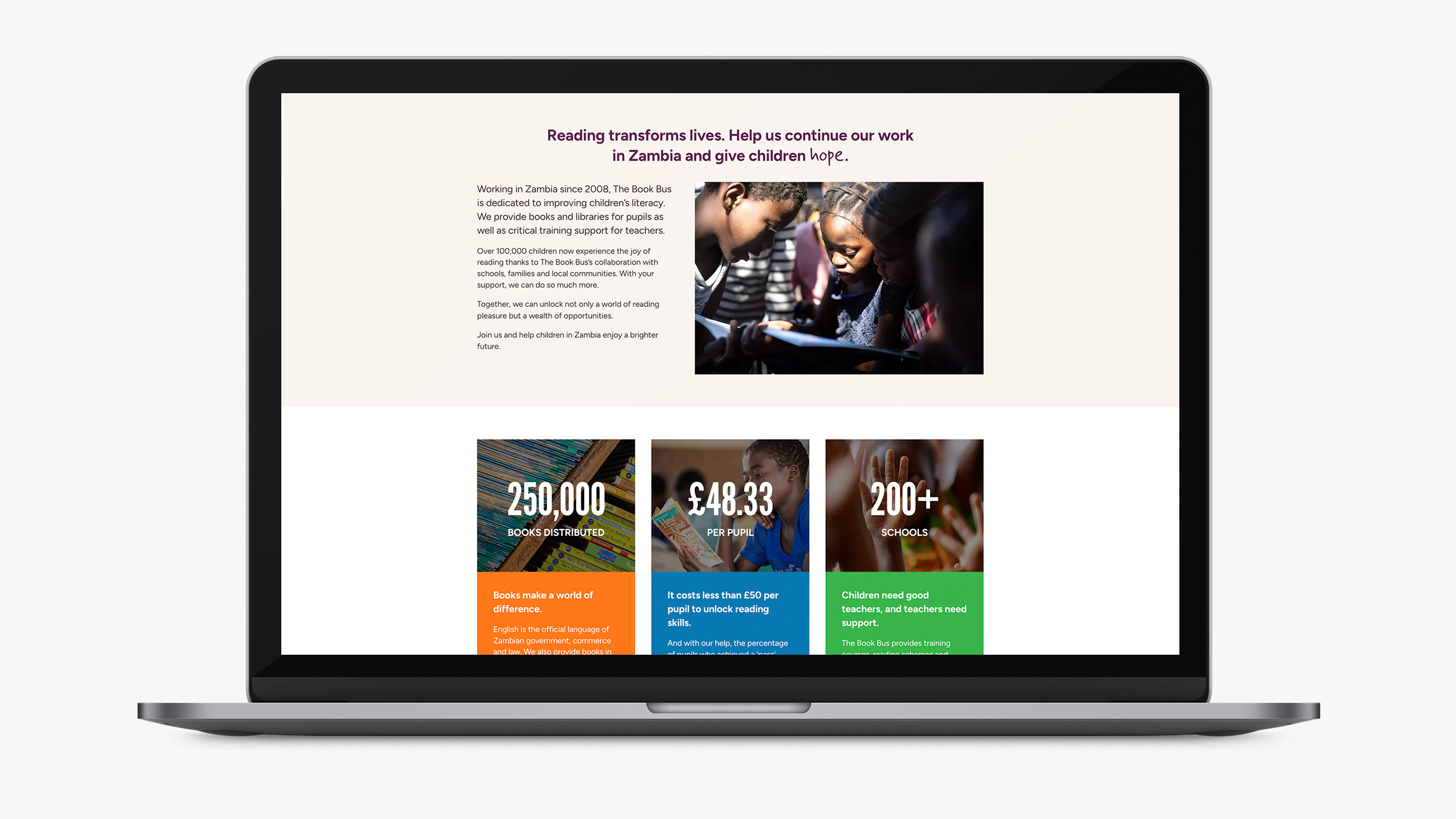 The Book Bus Website Homepage