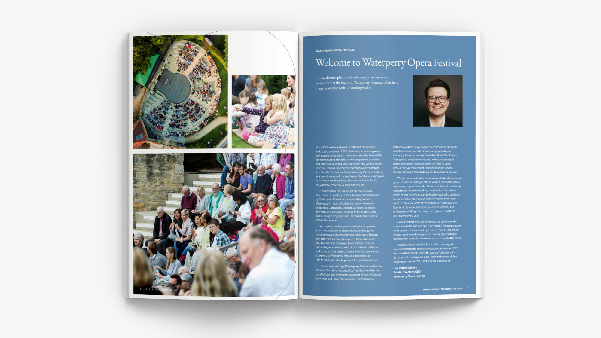 Waterperry Opera Festival programme introduction spread