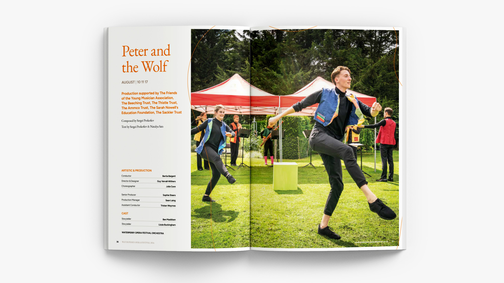 Waterperry Opera Festival programme Peter and the Wolf spread